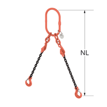 HIT PRO chain sling quality grade 10, 2-leg, can be shortened with extra-large suspension link