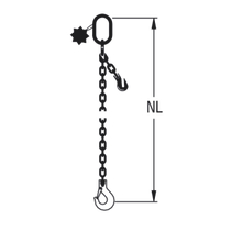 HIT chain sling quality grade 8, single-leg, can be shortened Standard load hook