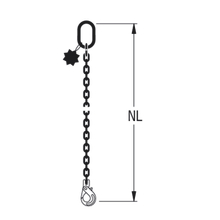 HIT Chain slings in quality grade 8, single-leg Safety load hooks