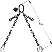 HIT chain sling quality grade 8, 2-leg, can be shortened Standard load hook
