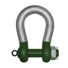 Green Pin® heavy-duty polar shackle with safety bolt, nut and cotter pin – curved shape