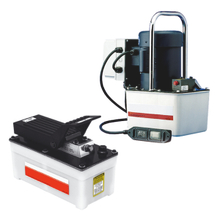 Pneumatic and electric pumps for hydraulic cylinders